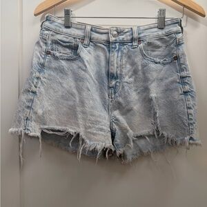 American Eagle Outfitters Light Blue Frayed Jean Shorts